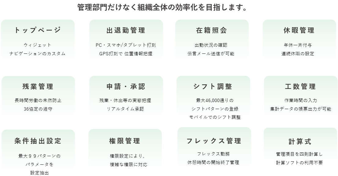 管理部門だけなく組織全体の効率化を目指します。