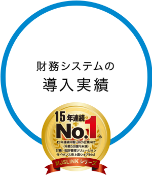 財務システムの導入実績 13年連続No.1